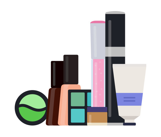 一套装饰化妆品矢量图标孤立的插图图片下载