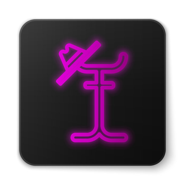 发光的霓虹灯线外套站图标孤立图片下载