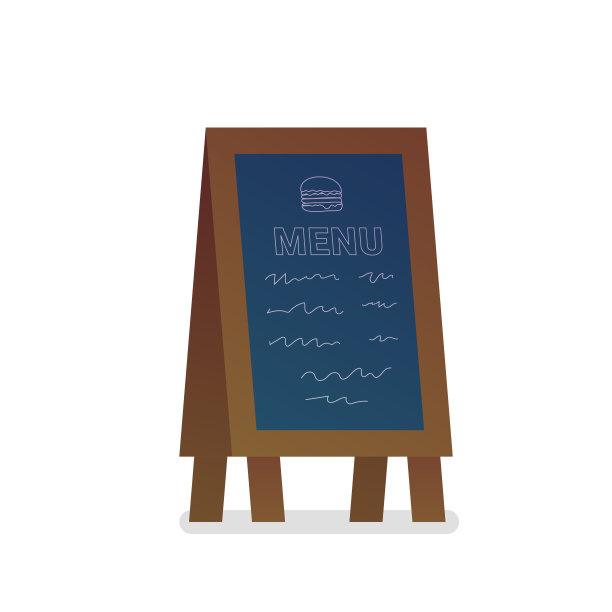 菜单黑色板孤立图标在平面风格图片下载