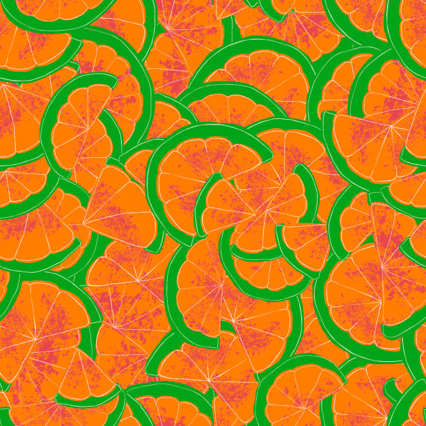 橙色无缝图案上的白色。纺织品和印花设计。图片下载