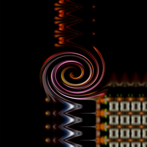 计算机生成的抽象涡旋光模式，以插图的黑色背景图片下载