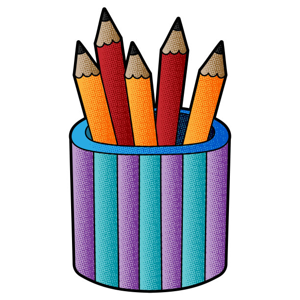 办公文具矢量手绘设计图片下载