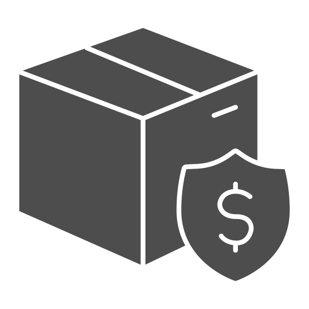 运输箱与美元固体图标，购买概念符号，交付费用矢量标志在白色背景，硬纸板包装包裹与美元图标在字形风格。矢量图形。图片下载