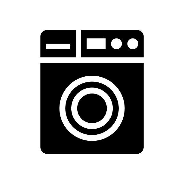 洗衣机图标上的白色背景图片下载
