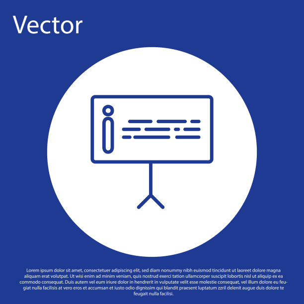 蓝线信息图标隔离在蓝色图片下载