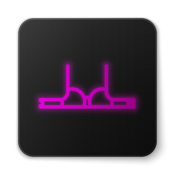 发光的霓虹线胸罩图标孤立在白色图片下载