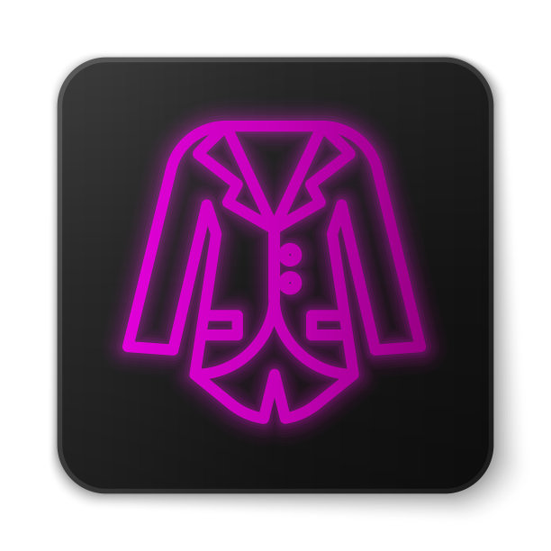 发光的霓虹线西装或夹克图标孤立图片下载