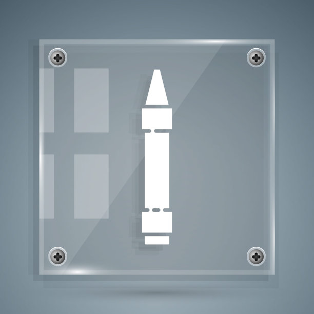 白色蜡笔绘制图标孤立在灰色背景。方形玻璃面板。矢量图图片下载