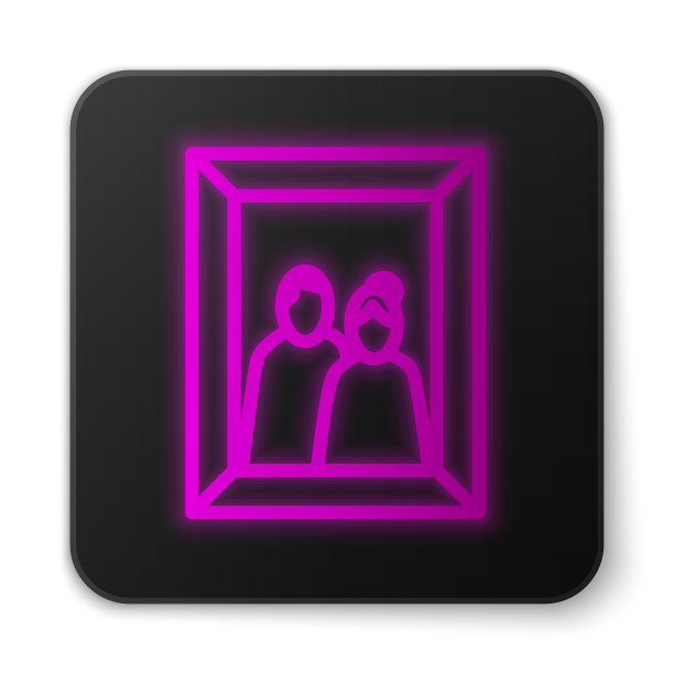 发光的霓虹灯线图片框架上的表格图标图片下载