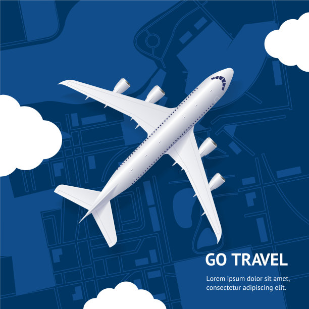 逼真的3d详细的飞机和去旅行图片下载