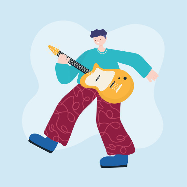 人们活动，年轻人弹吉他乐器图片下载