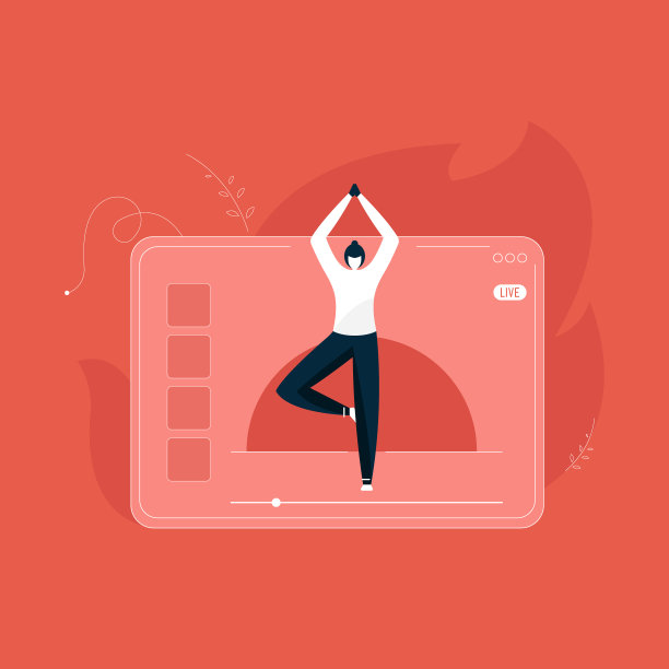 女孩教练现场指导瑜伽课，教授在线瑜伽概念，室内运动演示，健身教练图片下载