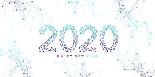 文字设计圣诞和2020年新年快乐图片下载