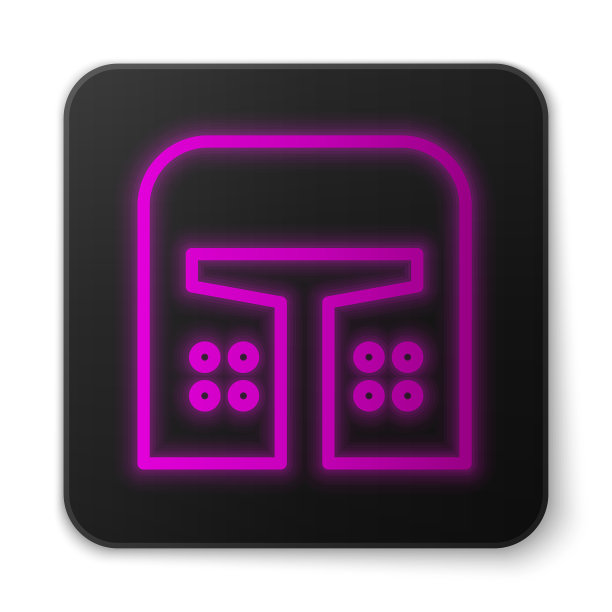 发光的霓虹线中世纪的铁头盔为头部图片下载