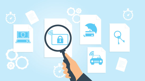 搜索，sos文件，文献研究矢量插图。文档与搜索图标。文件和放大镜。分析研究的迹象。矢量图图片下载