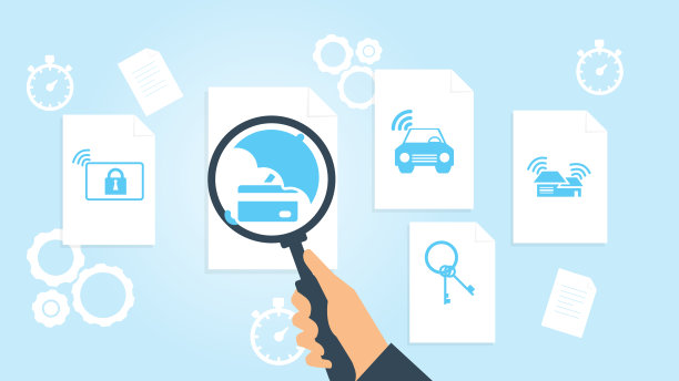 登录窃贼档案，文献研究矢量插图。文档与搜索图标。文件和放大镜。分析研究的迹象。矢量图图片下载