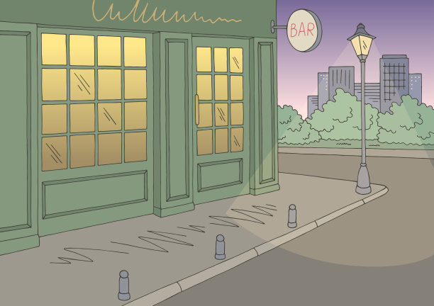 条外图形色彩城市素描插图向量图片下载