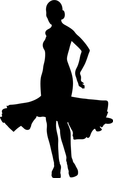 背部女舞者穿着舞会礼服图片下载