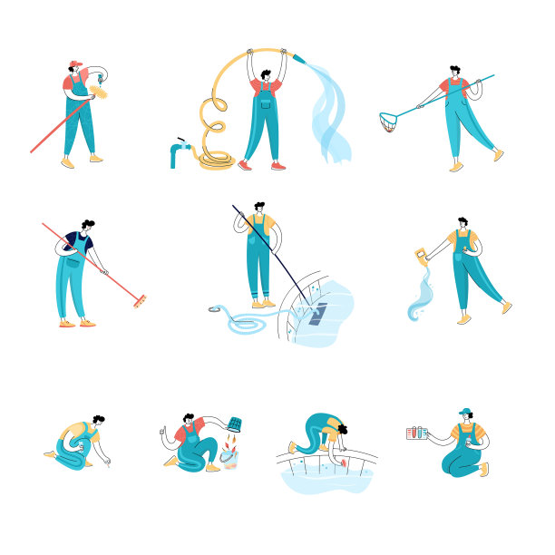 游泳池维修工人图片下载