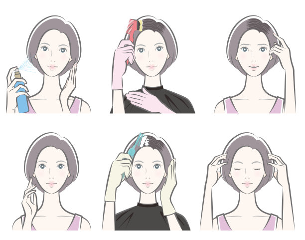 女人做头发护理的插图图片下载