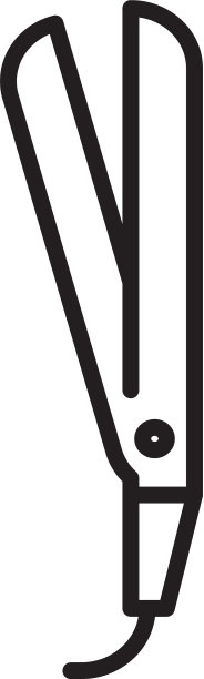 黑色线卷发器为头发图标孤立图片下载