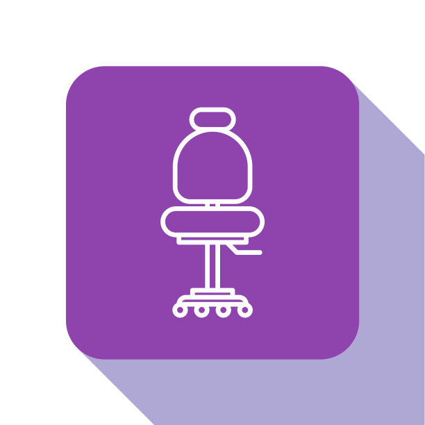 白色线办公椅图标孤立在白色上图片下载