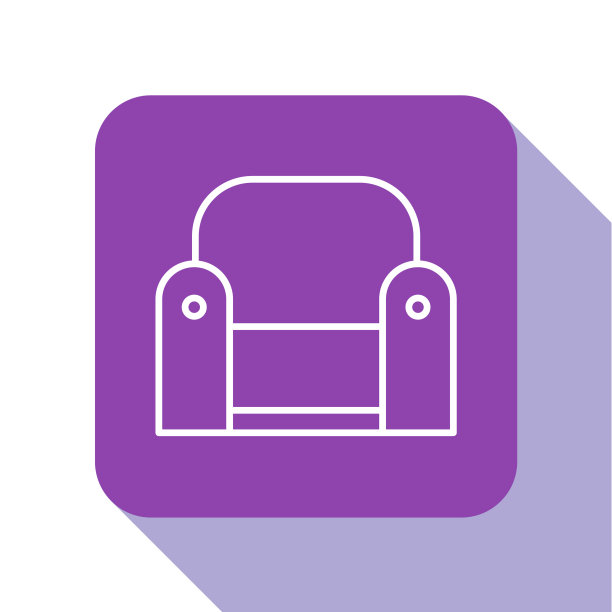 白色线扶手椅图标孤立在白色图片下载