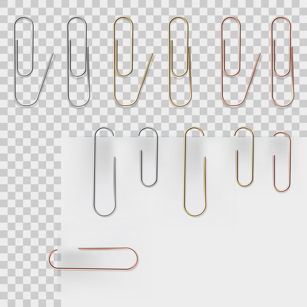 现实金属回形针设置图片下载