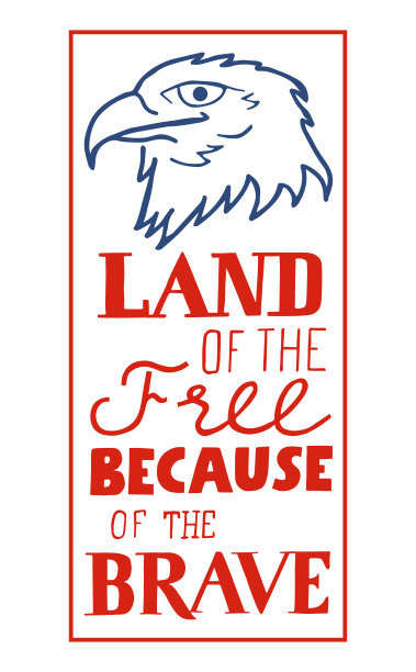 这片自由之地因为勇士。鹰头和手写报价图片下载