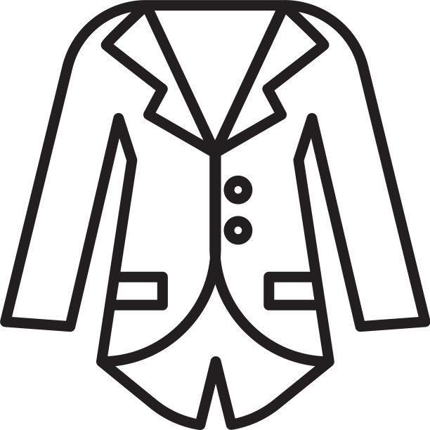 黑色线西装或夹克图标孤立在白色图片下载