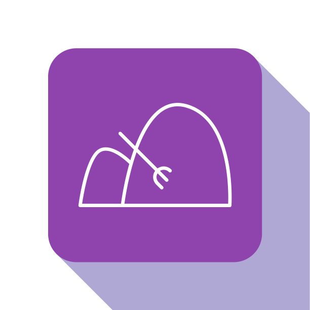 白线捆干草和耙图标孤立图片下载