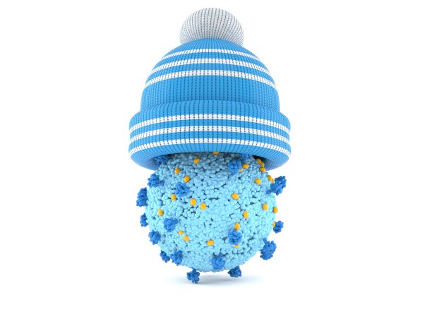 戴冬季帽子的病毒图片下载