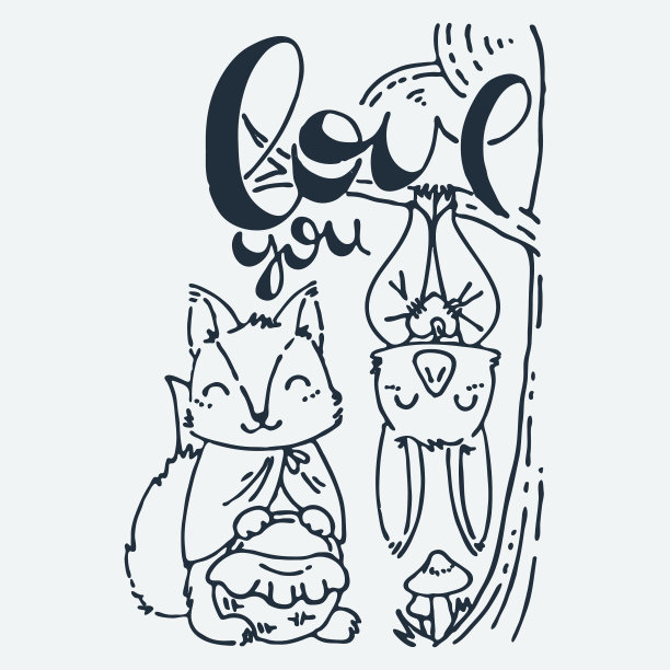 可爱的卡通动物剪辑艺术为儿童设计图片下载