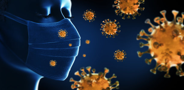 戴面罩的妇女素材图片
