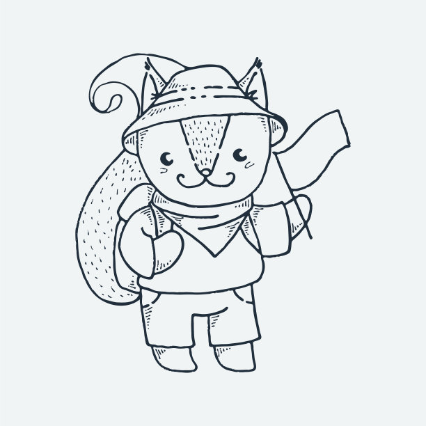 可爱的小狐狸卡通手画可爱的宝宝图片下载