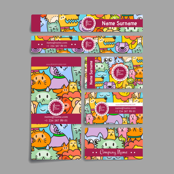 为孩子们涂鸦彩色的手绘卡片图片下载