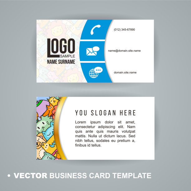 为孩子们涂鸦彩色的手绘卡片图片下载