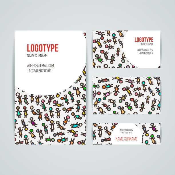 彩色手绘抽象卡图片下载