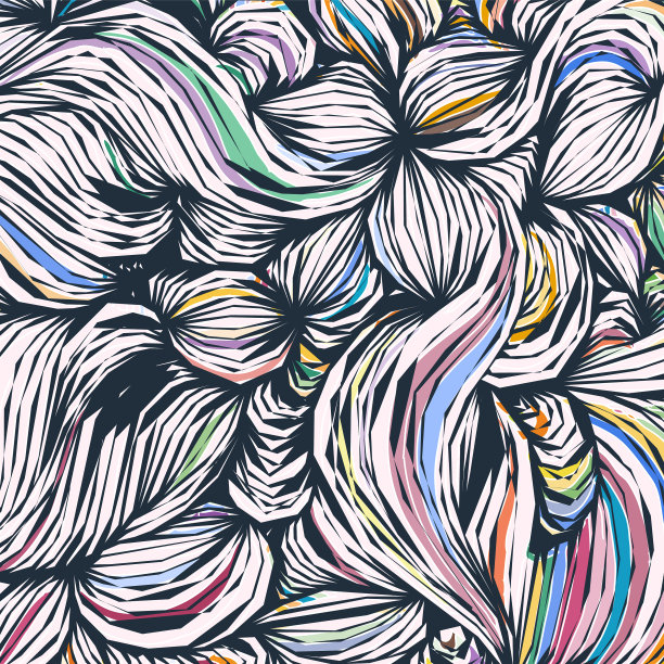 着色图案曲线黑白图片下载