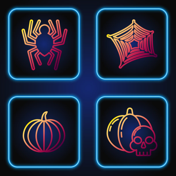 放线南瓜，骷髅南瓜，蜘蛛和图片下载