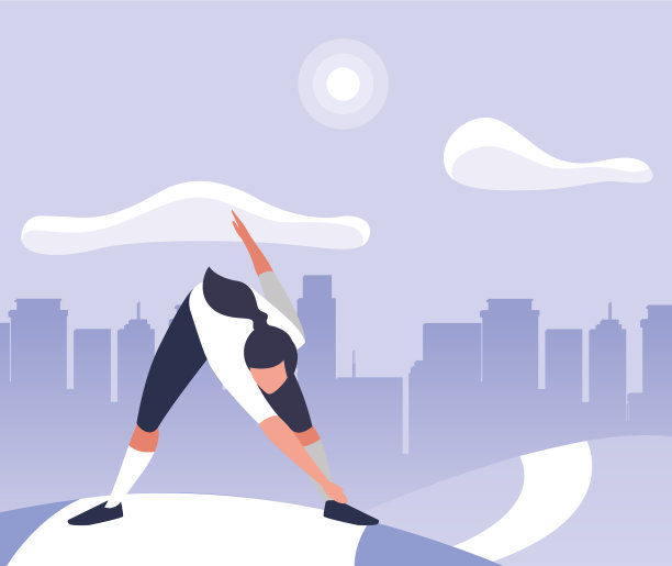 在城市公园里练习瑜伽的女人图片下载