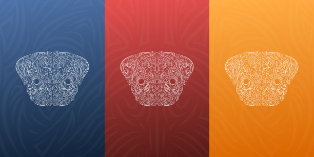 哈巴狗标志，垃圾狗标志横幅图片下载