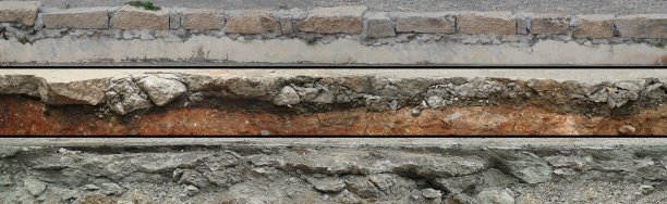 层状混凝土水泥侧纹理与地下土地质剖面图片下载