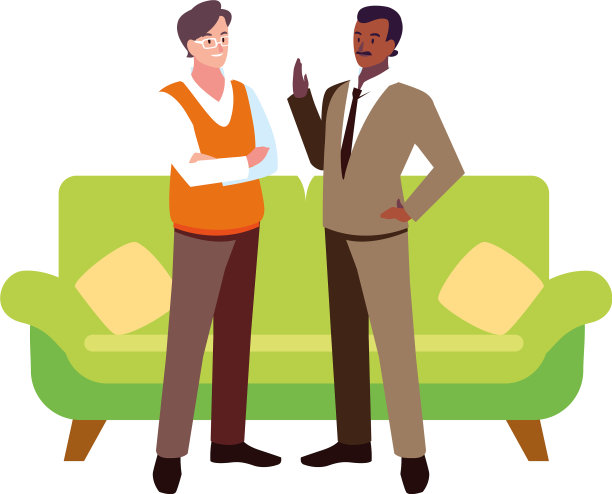 商人在客厅的白色背景图片下载