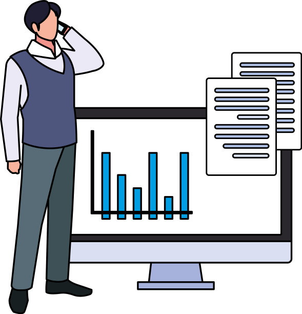 白色电脑屏幕的商人图片下载