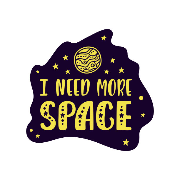 鼓舞人心的矢量字母短语:我需要更多的空间。手绘儿童海报。图片下载