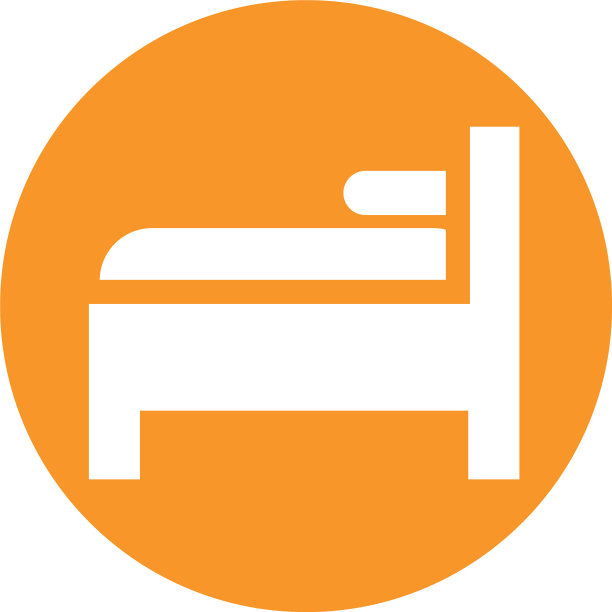 床和枕头家具孤立图标图片下载