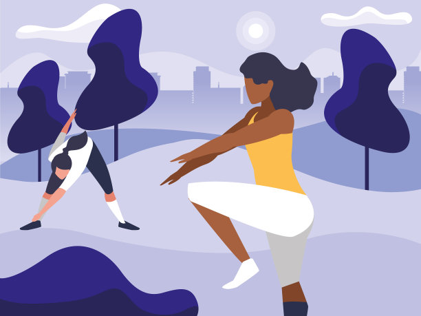 在城市公园里练习瑜伽的女人图片下载