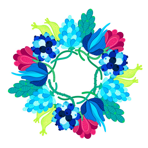 框架与美丽的彩色花朵。有斑点的花瓣。手绘的植物。插花艺术图片下载