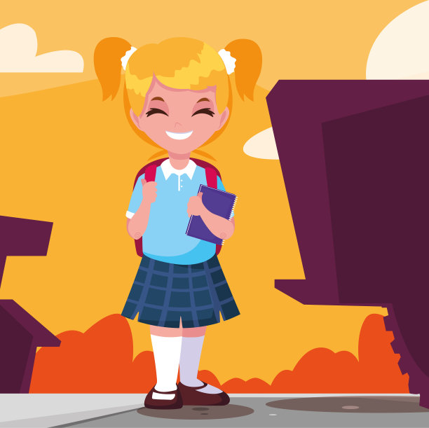 女学生提着书包回学校图片下载